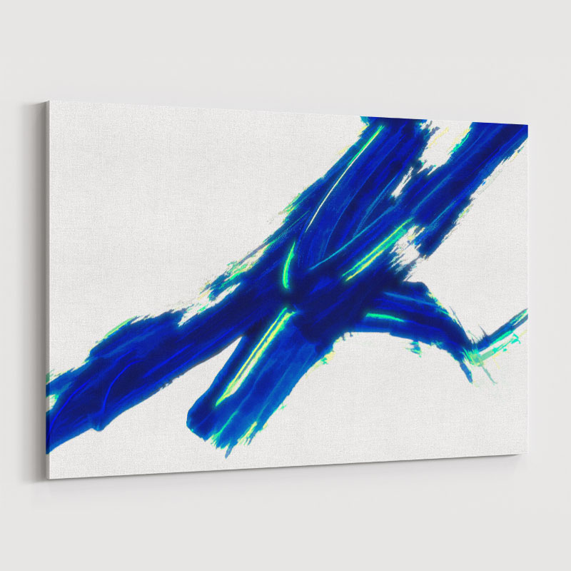 Blue Stroke Abstract Wall Art