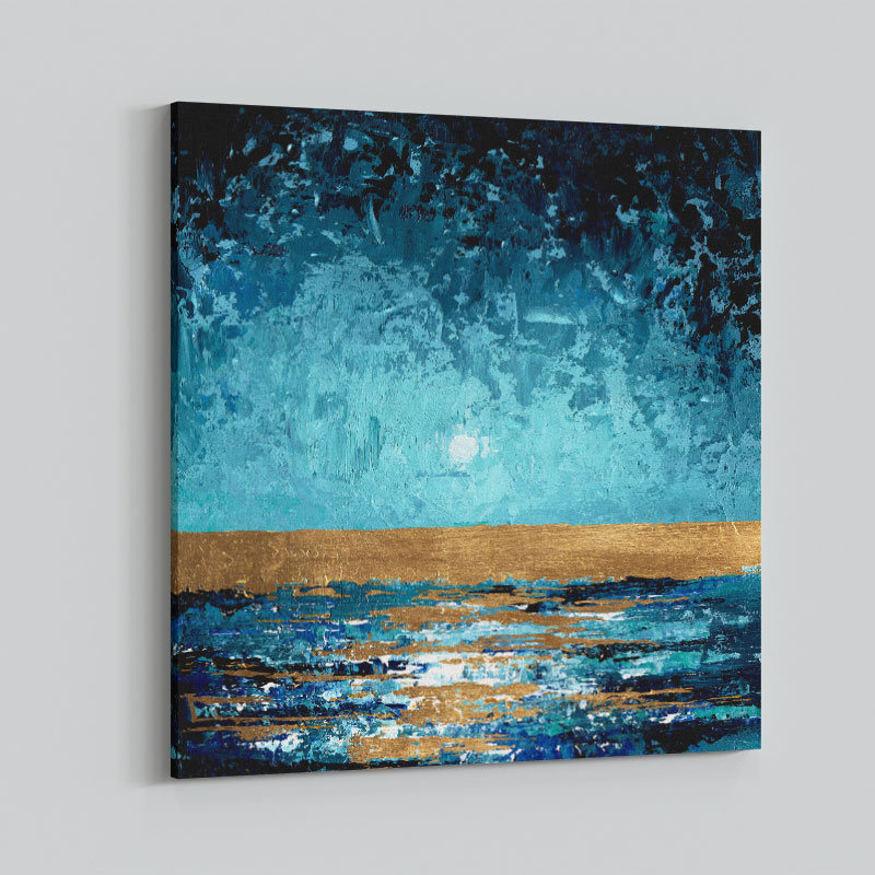 Blue Sunset Abstract Art Print