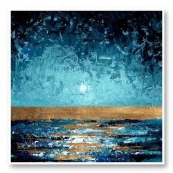 Blue Sunset Abstract Art Print