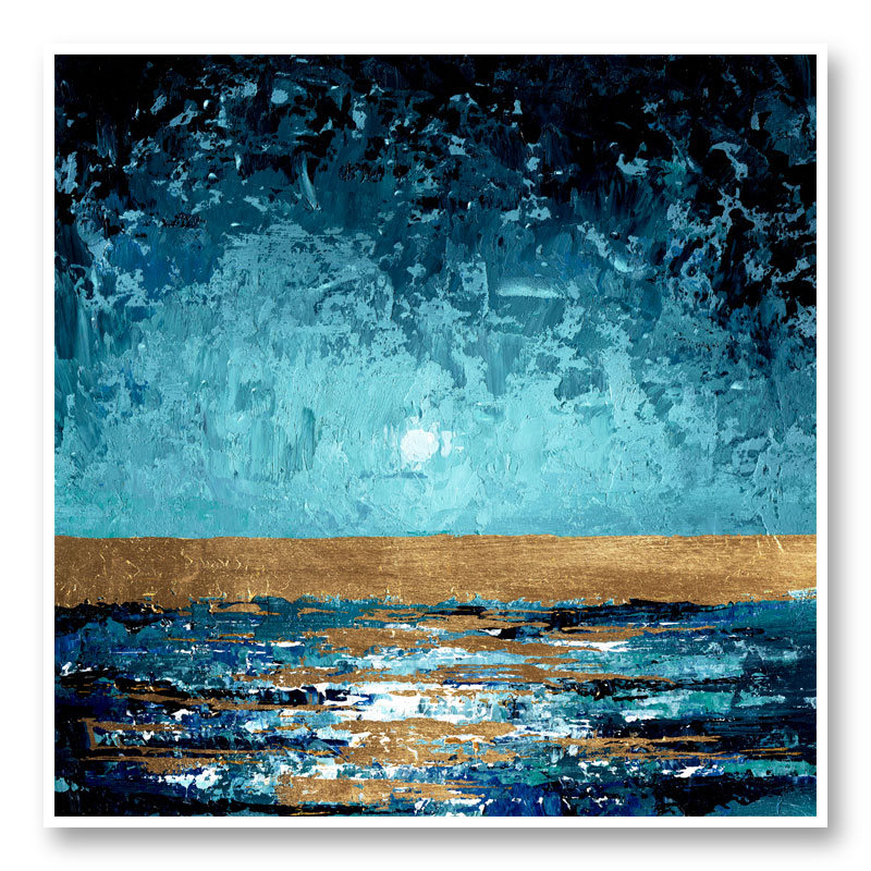 Blue Sunset Abstract Art Print