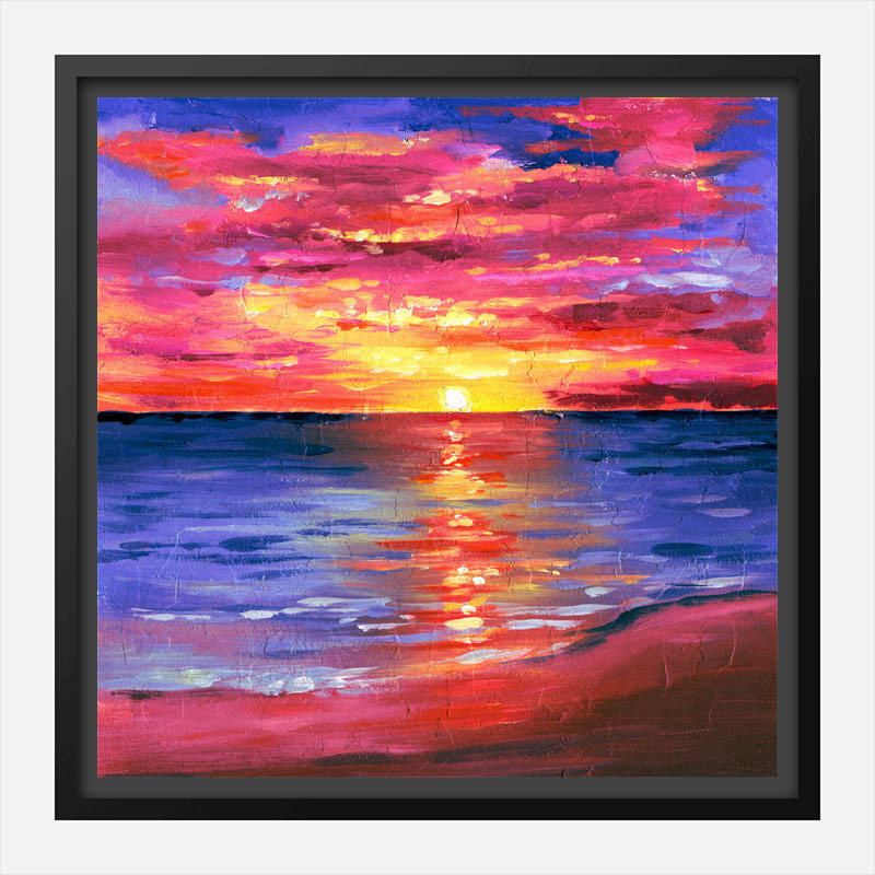 Pink Sunset Abstract Art Print