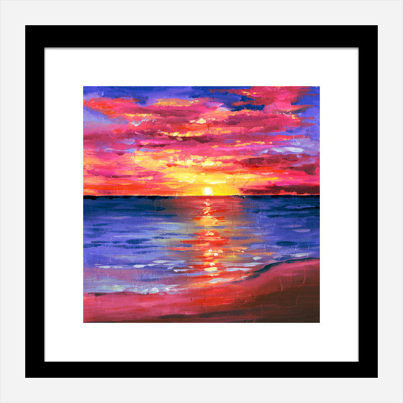 Pink Sunset Abstract Art Print