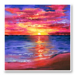 Pink Sunset Abstract Art Print