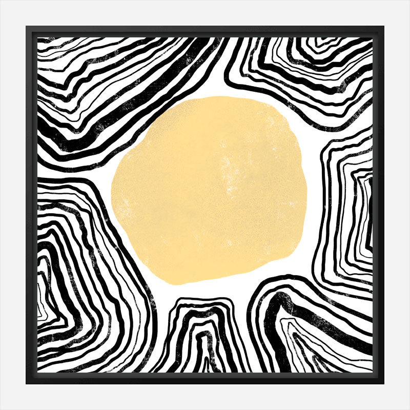 Yellow Circle Abstract Art Print