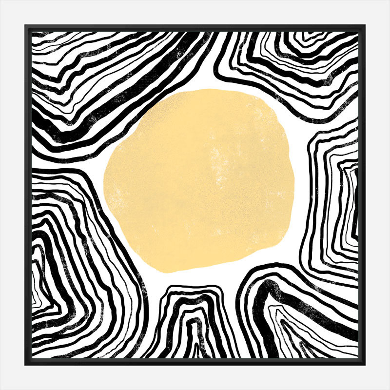 Yellow Circle Abstract Art Print