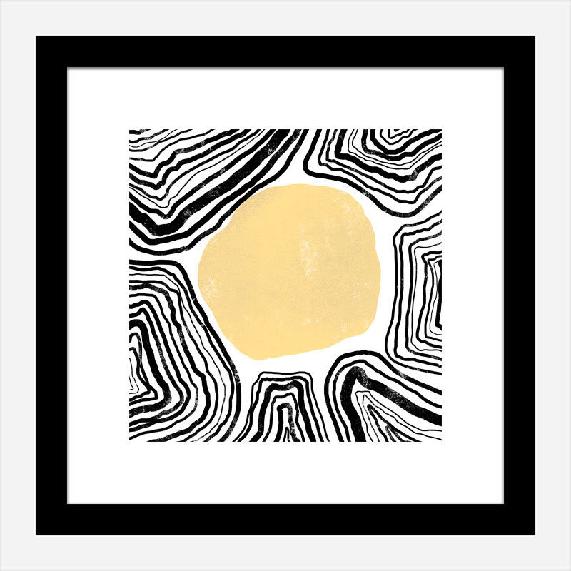 Yellow Circle Abstract Art Print