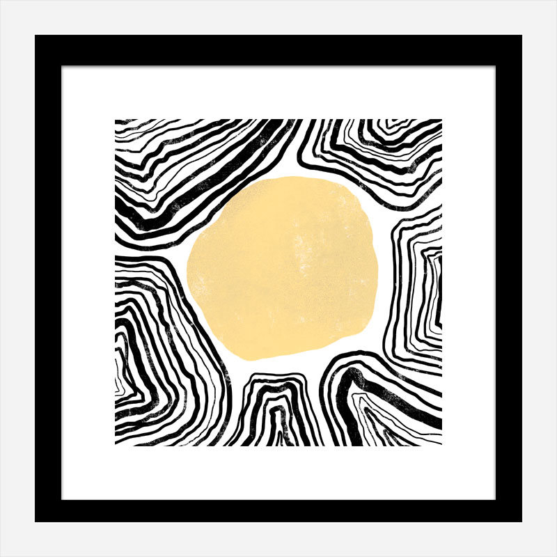 Yellow Circle Abstract Art Print