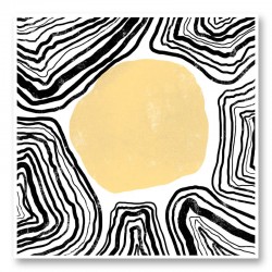 Yellow Circle Abstract Art Print