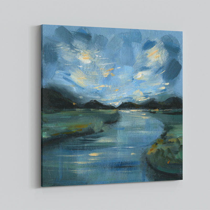 Night River Abstract Art Print Night River Abstract Art Print