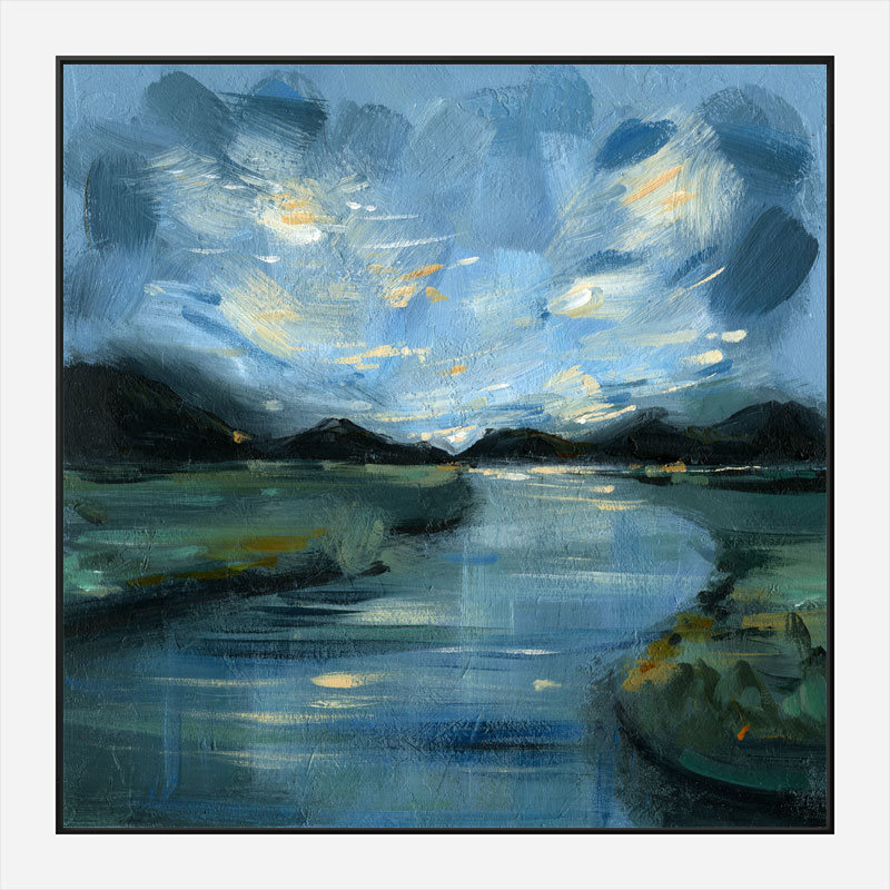 Night River Abstract Art Print Night River Abstract Art Print
