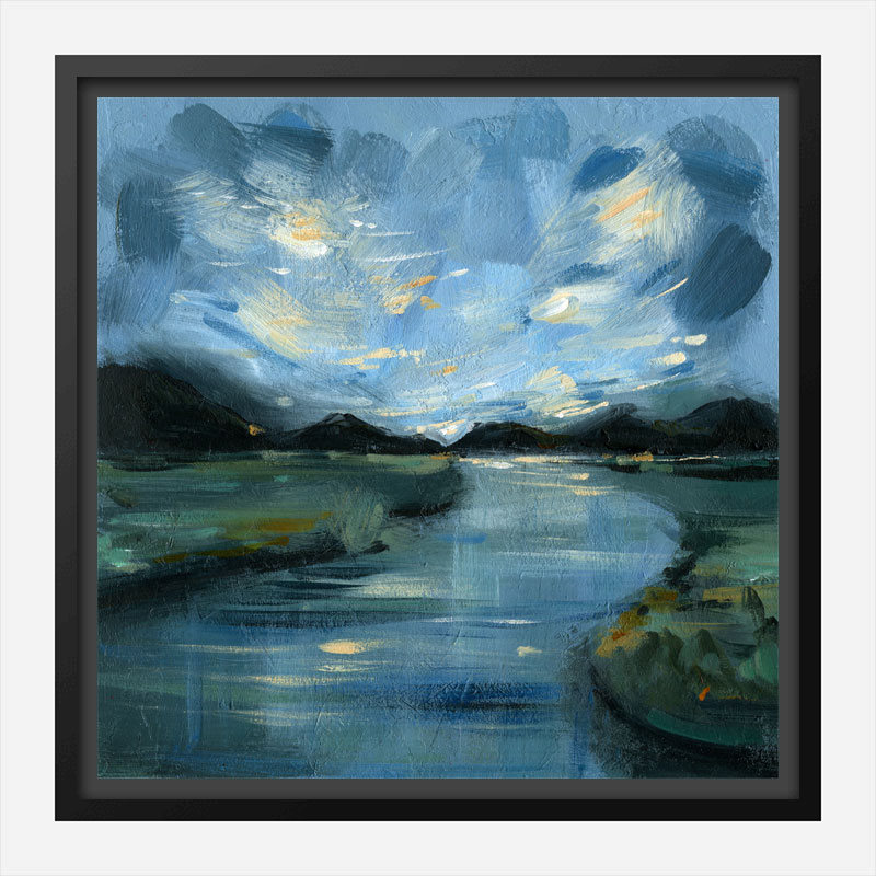 Night River Abstract Art Print