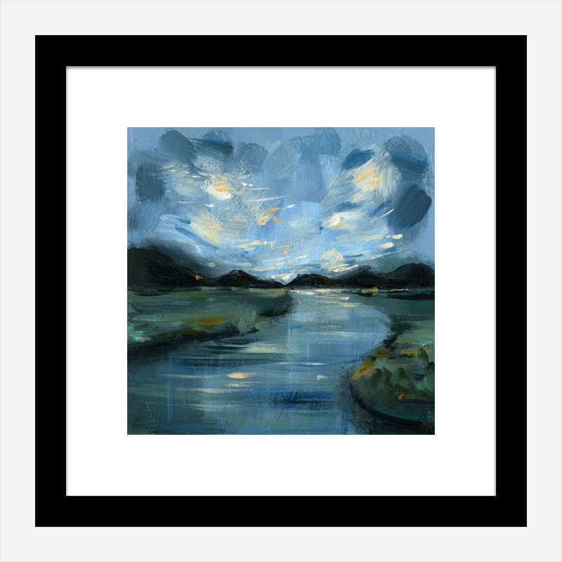 Night River Abstract Art Print