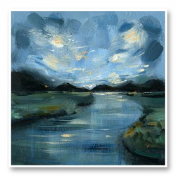 Night River Abstract Art Print