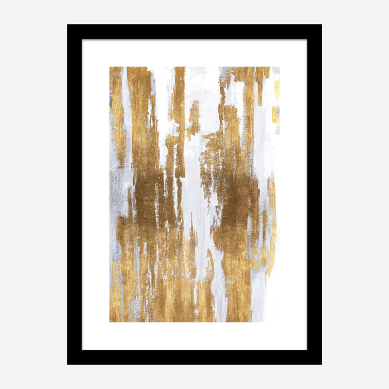 Golden Lines Abstract Art Print