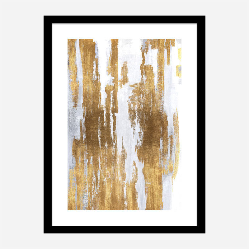 Golden Lines Abstract Art Print