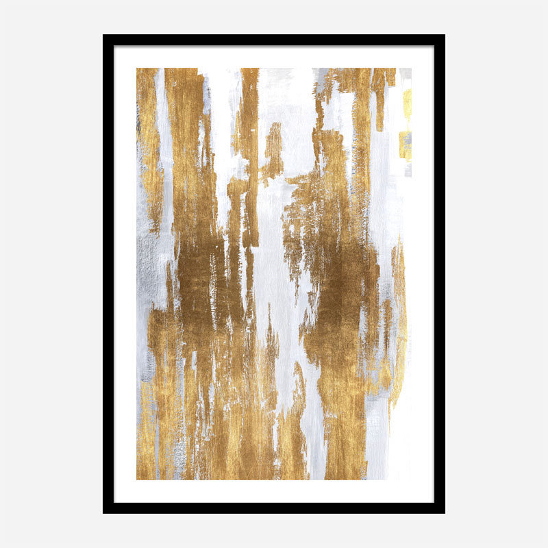 Golden Lines Abstract Art Print