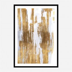 Golden Lines Abstract Art Print