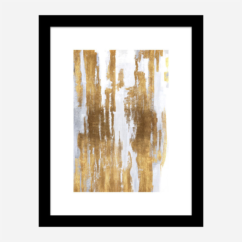 Golden Lines Abstract Art Print