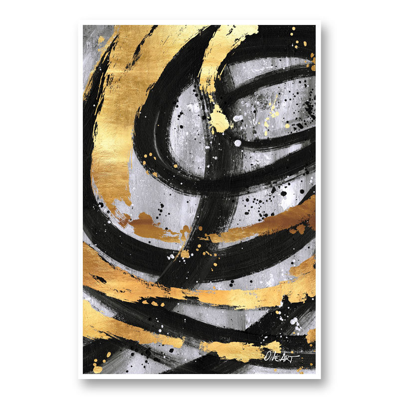 Golden Circles Abstract Art Print