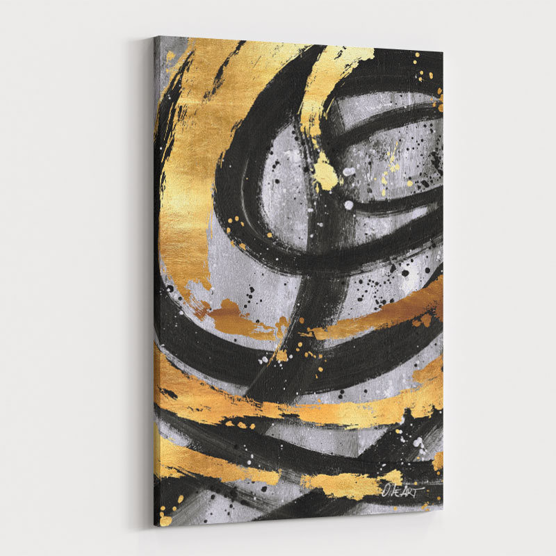 Golden Circles Abstract Art Print