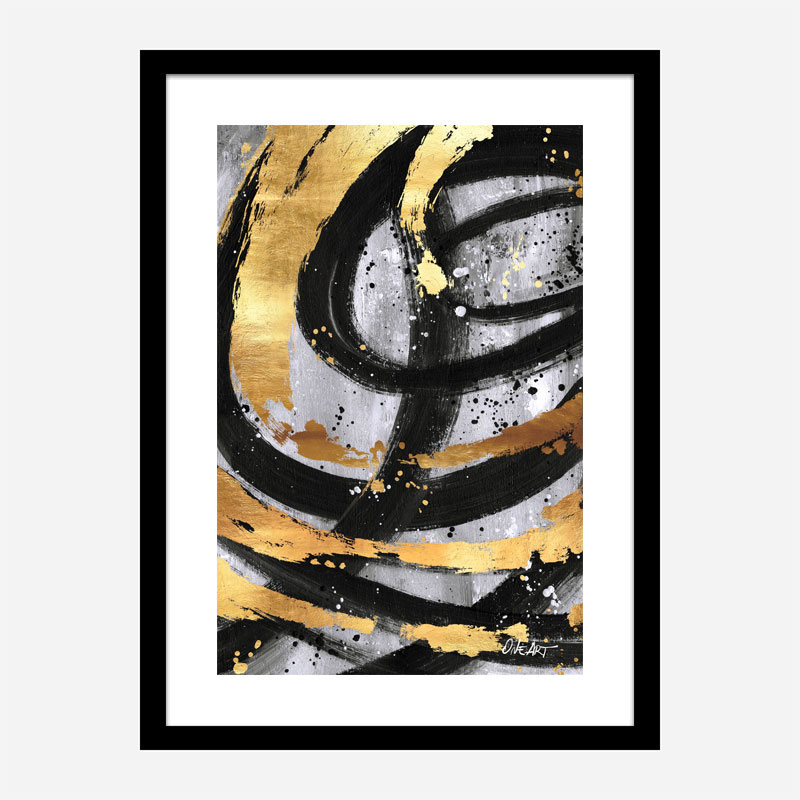 Golden Circles Abstract Art Print