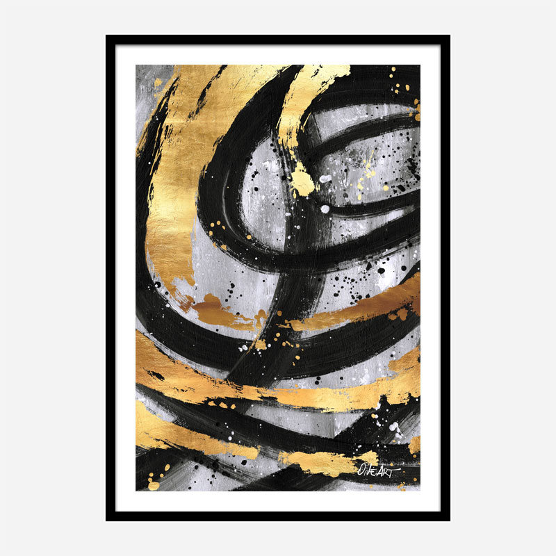 Golden Circles Abstract Art Print