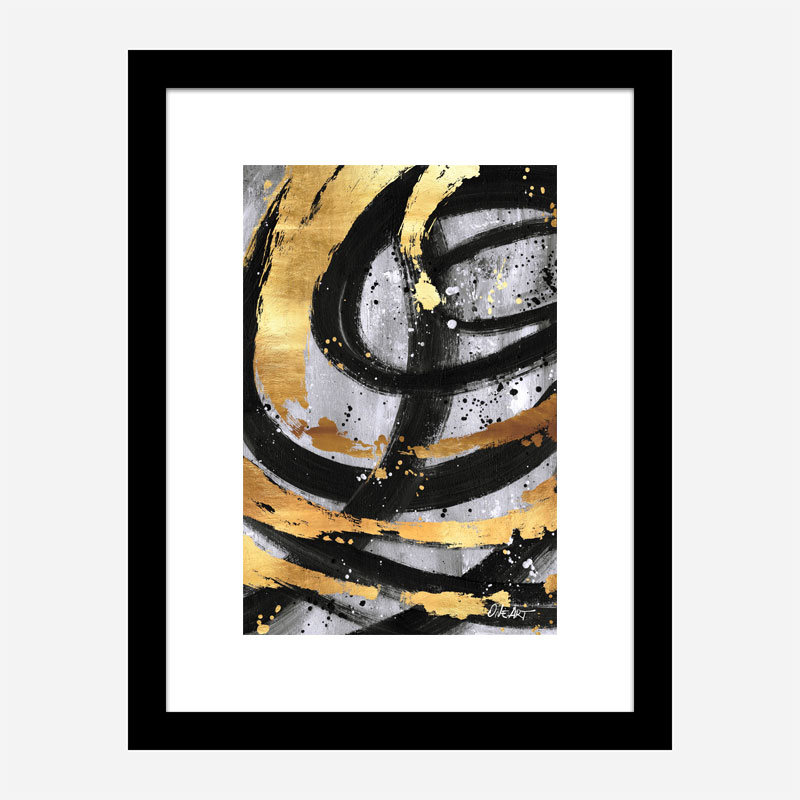 Golden Circles Abstract Art Print