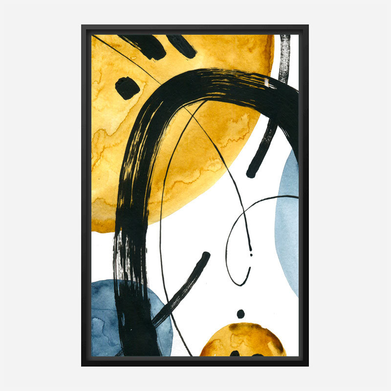 Black Eclipse Abstract Art Print