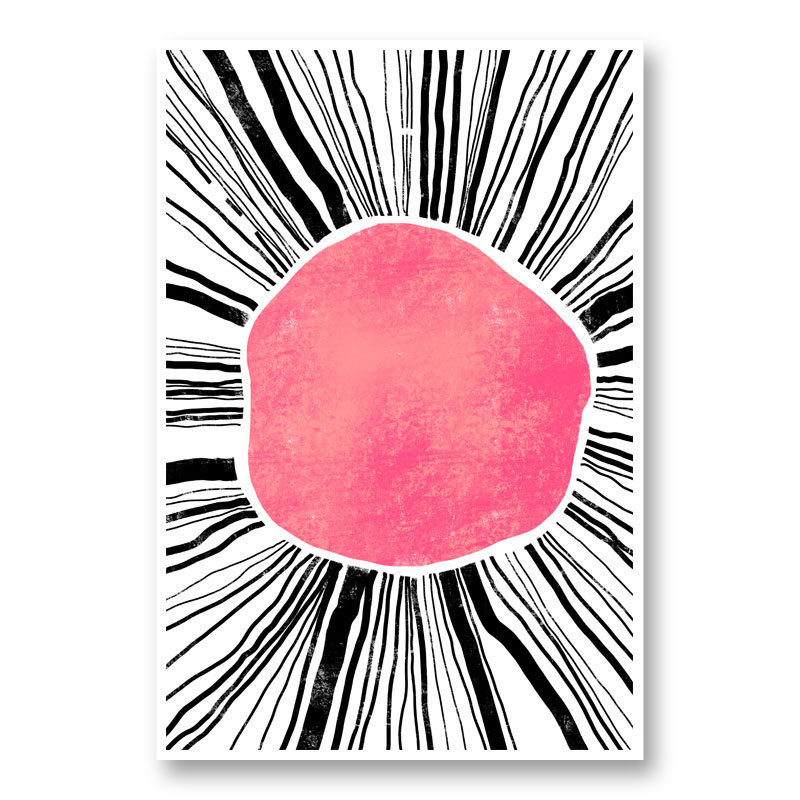 Pink Circle Abstract Art Print