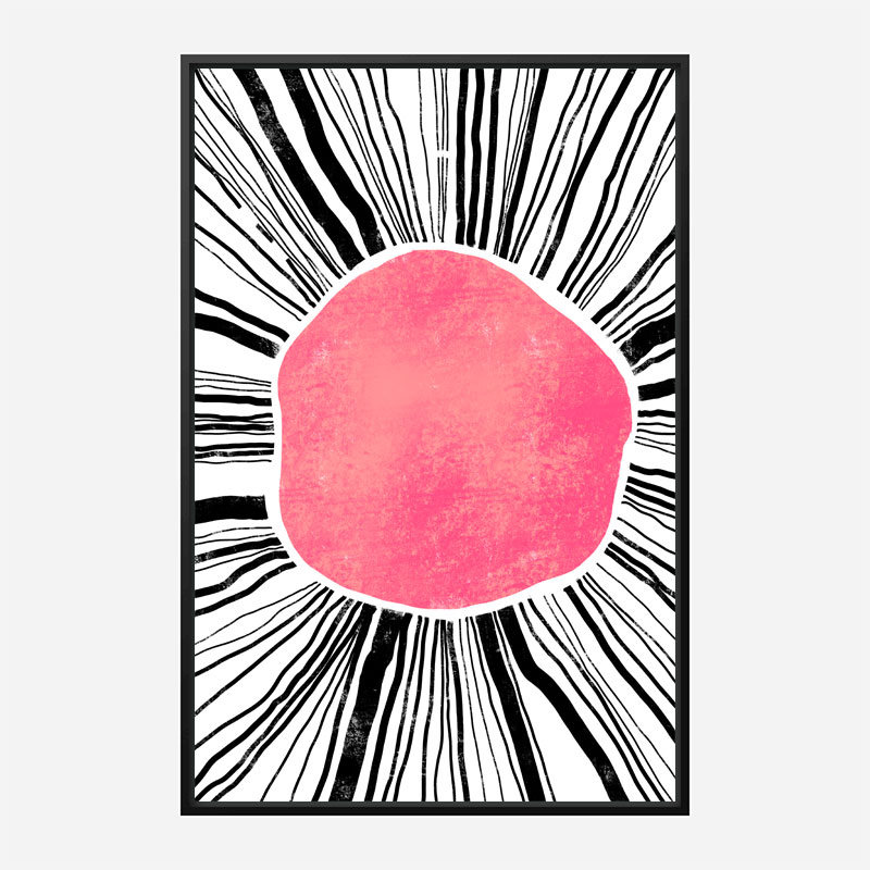 Pink Circle Abstract Art Print