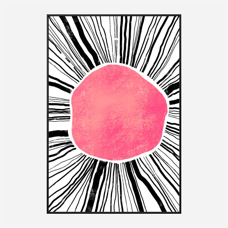 Pink Circle Abstract Art Print