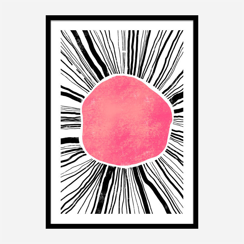 Pink Circle Abstract Art Print