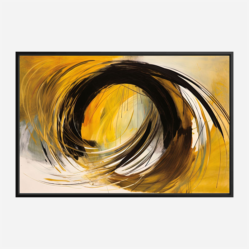 Golden Hay Circle Abstract Art Print