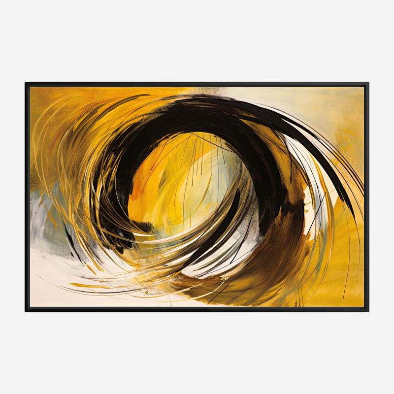 Golden Hay Circle Abstract Art Print