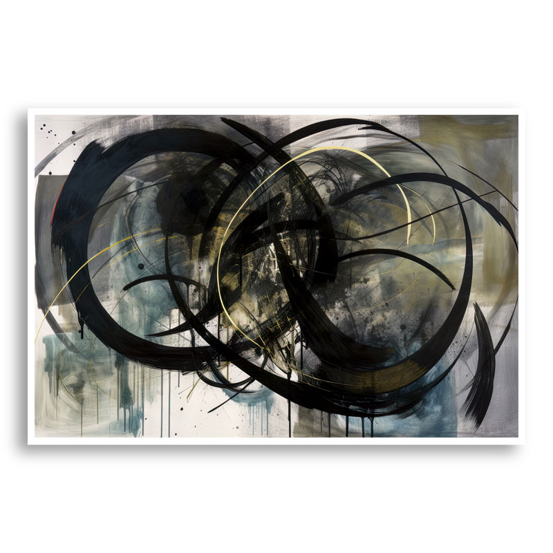 Black Circles Abstract Art Print