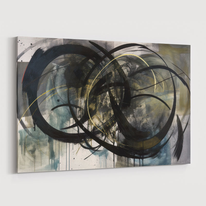 Black Circles Abstract Art Print