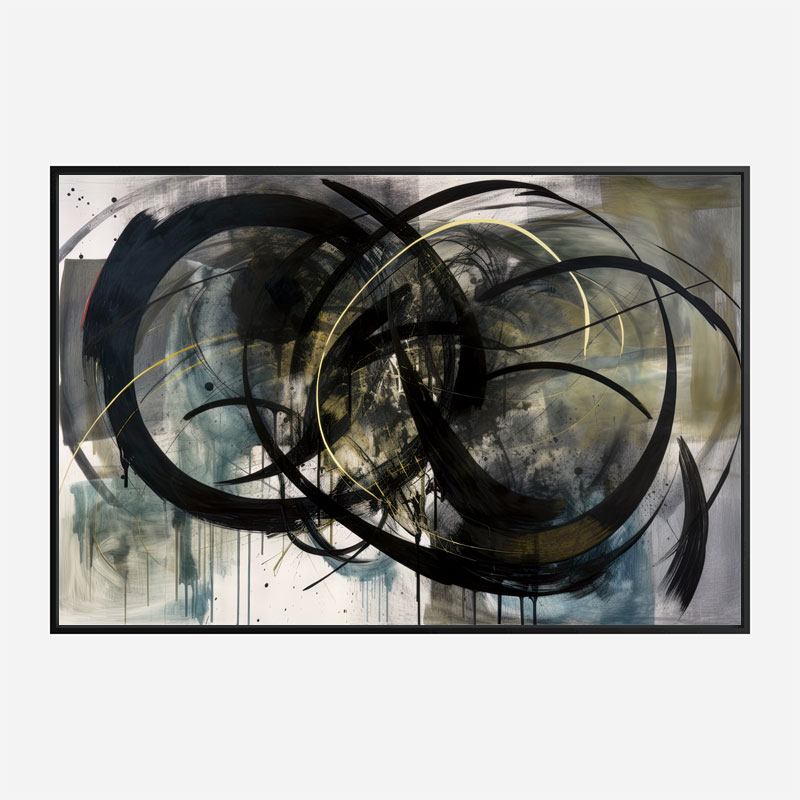 Black Circles Abstract Art Print