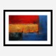 Red Blue & Gold Rothko Style 2 Abstract Art Print