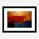 Red Blue & Gold Rothko Style 3 Abstract Art Print