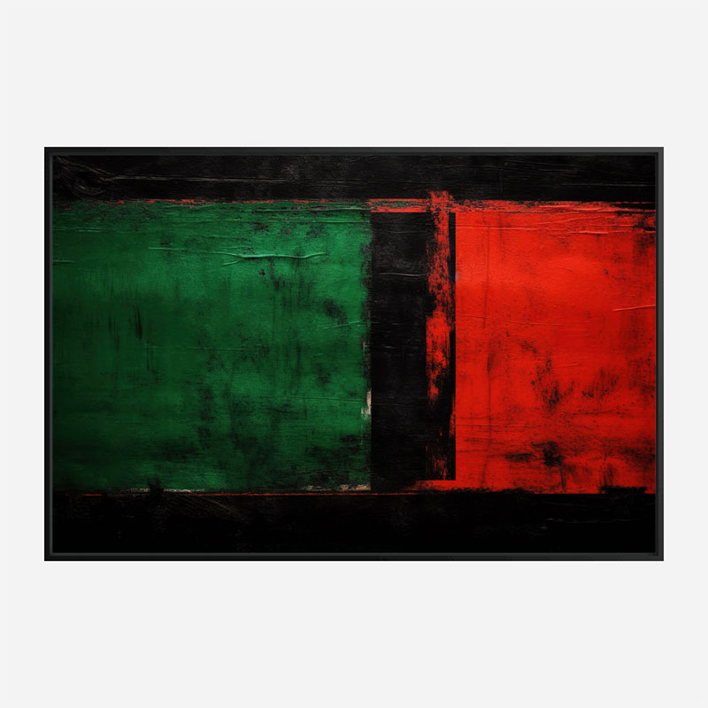 Red Black & Green Rothko Style 2 Abstract Art Print
