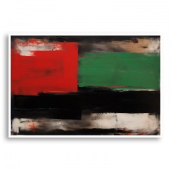 Red Black & Green Rothko Style 3 Abstract Art Print