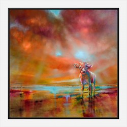 Colorful Cow Abstract Art Print