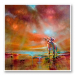 Colorful Cow Abstract Art Print