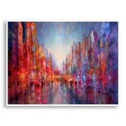 City on the River Abstract Art Print