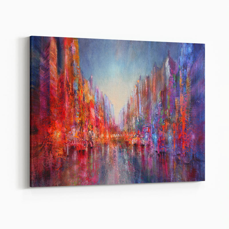 City on the River Abstract Art Print