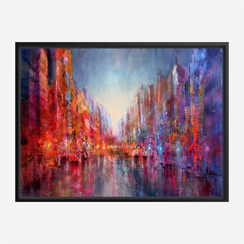 City on the River Abstract Art Print