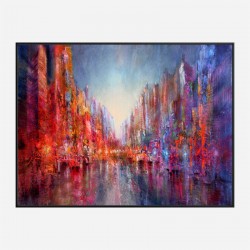 City on the River Abstract Art Print