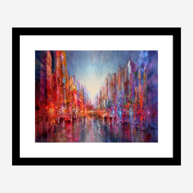 City on the River Abstract Art Print