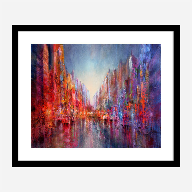 City on the River Abstract Art Print