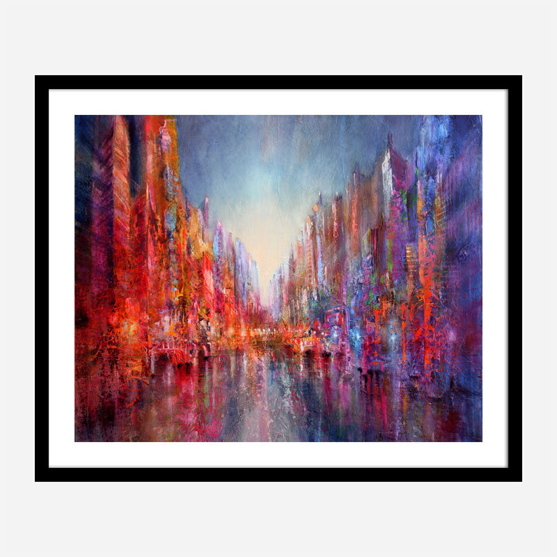 City on the River Abstract Art Print